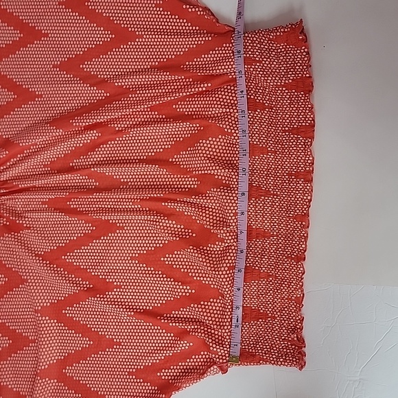 Maurices Coral Polka Dot Bat Wing Butterfly Sleeve Blouse/  L. - Picture 2 of 6